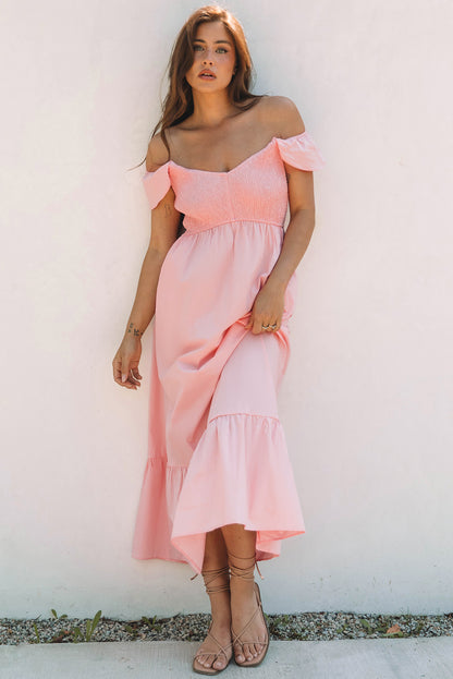 Elena | V-Neck Flutter Sleeve Maxi Dress