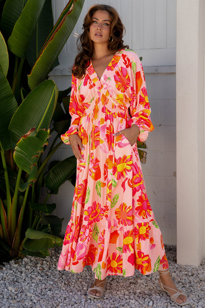 Isla | Floral V-Neck Maxi Dress