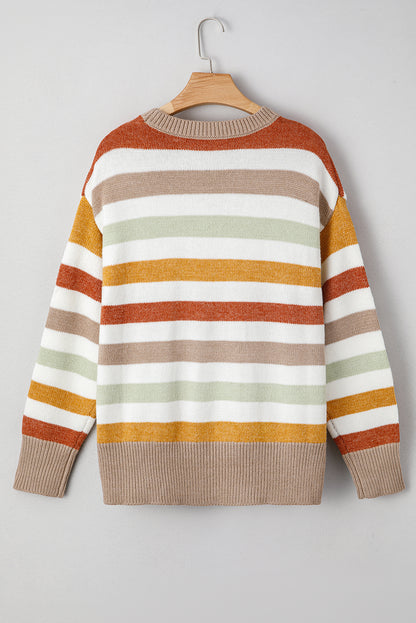 Cassandra | Plus Size Striped Colorblock Sweater