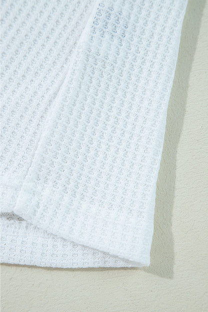 Elena | Leopard Patchwork Waffle Knit Top