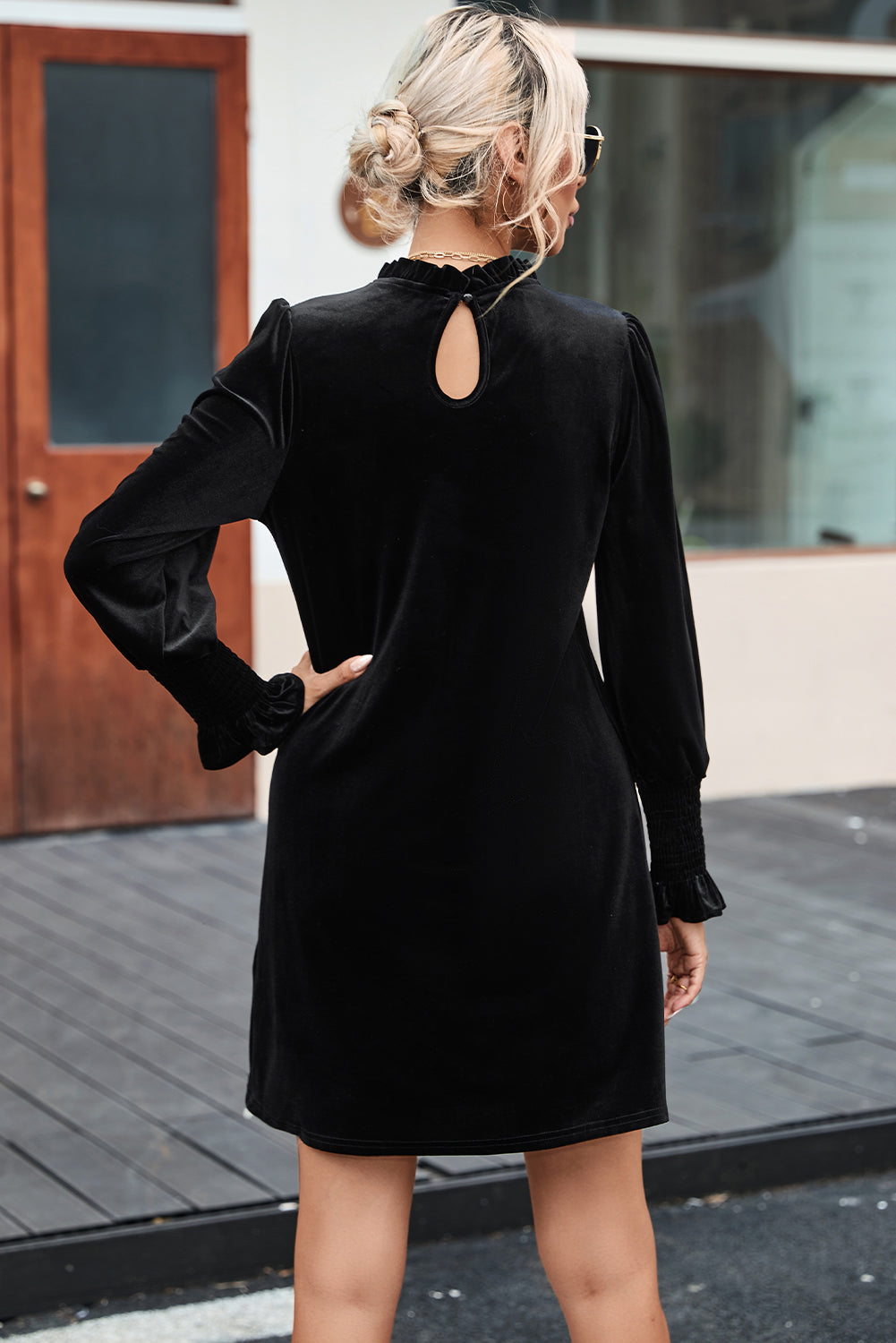 Heart | Velvet Puff Sleeve Dress