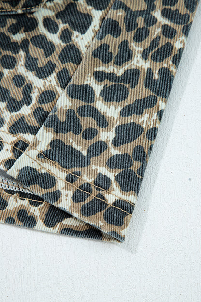 Zara | Leopard Print Denim Dress