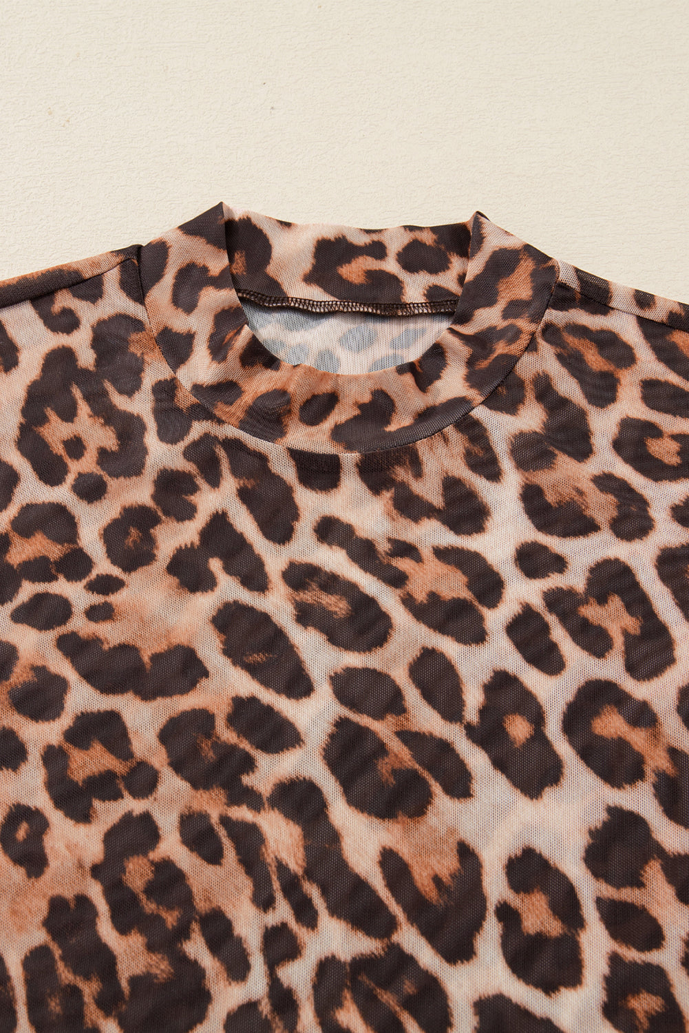 Valentina | Leopard Print Mesh Long Sleeve Top