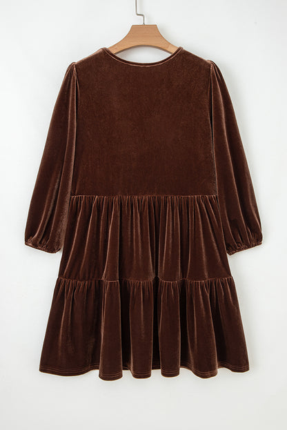 Maya | Velvet V-Neck Tiered Dress