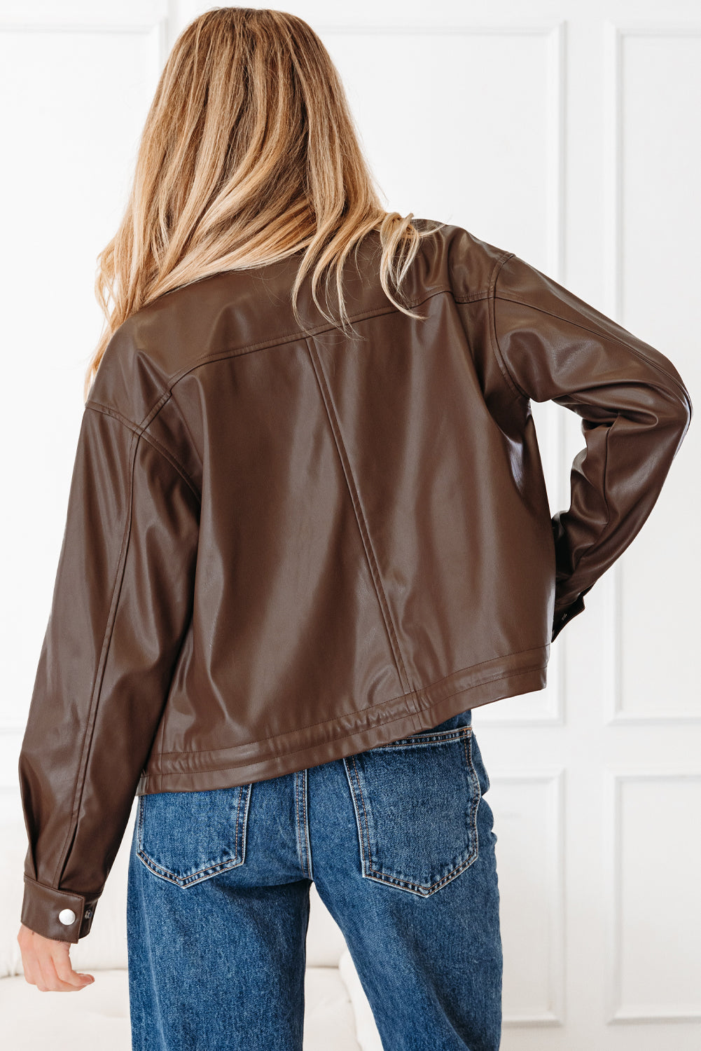 Katherine | Faux Leather Utility Jacket