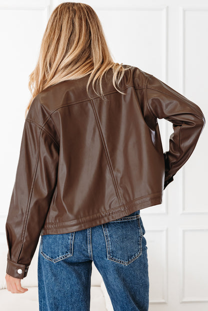 Katherine | Faux Leather Utility Jacket