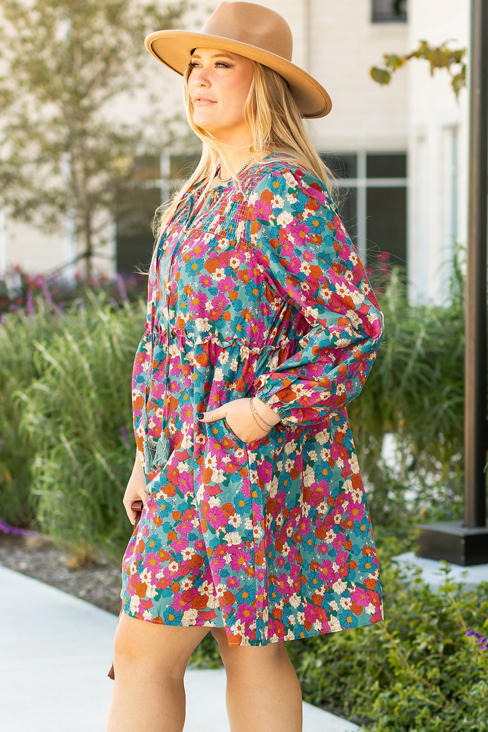 Jeanette | Floral Ruffle Plus Dress