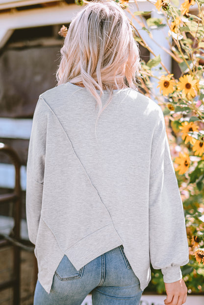 Sophia | Patchwork Long Sleeve Crew Neck Top