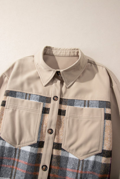 Ewa | Plaid Patchwork Shirt Dress