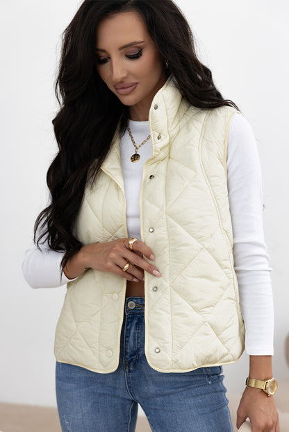 Barbara | Quilted High-Neck Vest Coat