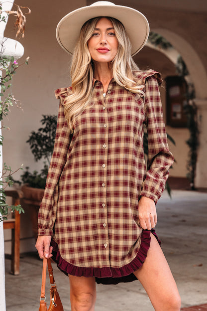 Jane | Plaid Prairie Ruffle Dress
