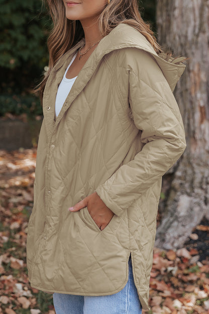 Amara | Quilted Puffer Coat with Snap Closures