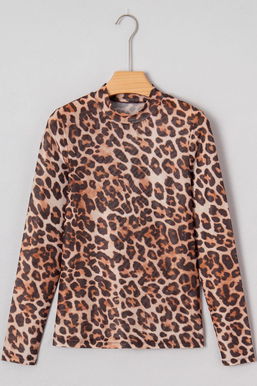Valentina | Leopard Print Mesh Long Sleeve Top