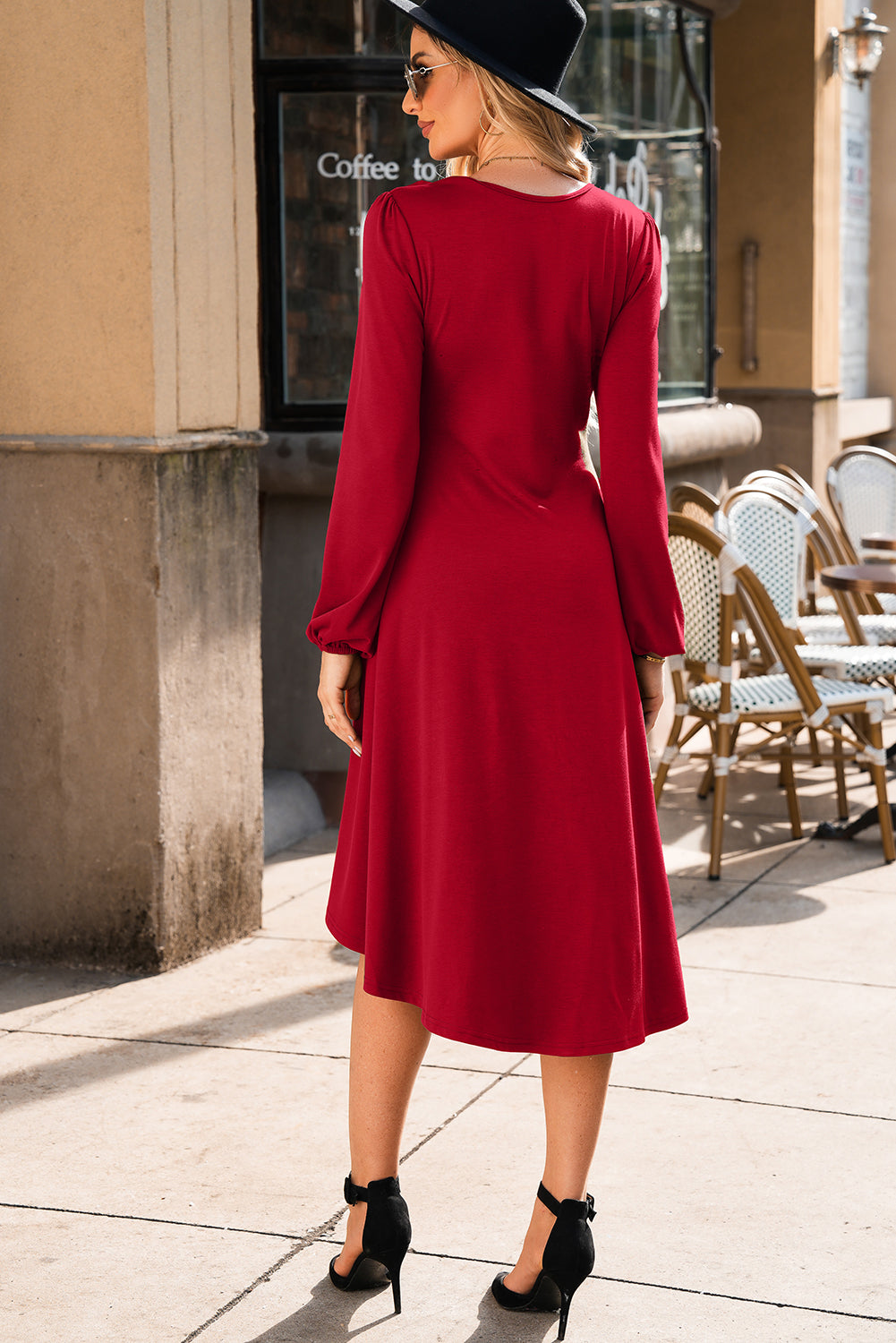 Isabella | Solid Color Ruched Midi Dress