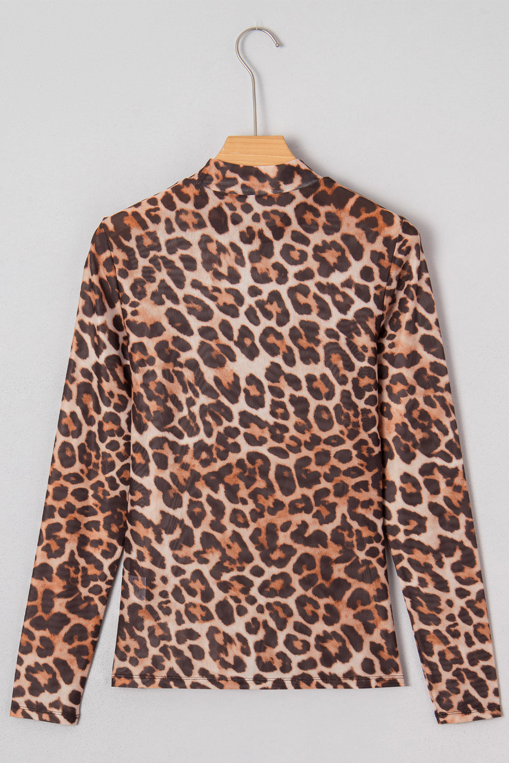 Valentina | Leopard Print Mesh Long Sleeve Top
