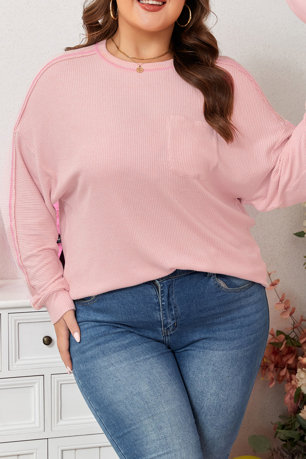 Michelle | Plus Size Ribbed Knit Pullover