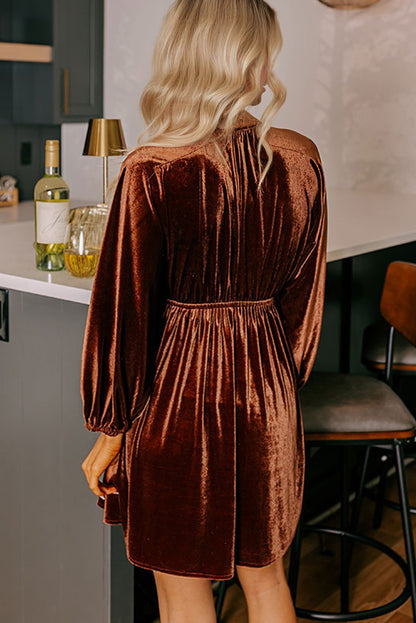 Ash | Velvet Puff Sleeve Dress