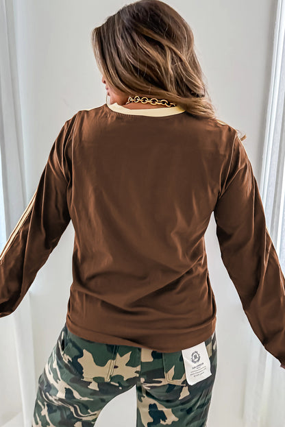 Freya | Vibrant Green Contrast Striped Long Sleeve Tee