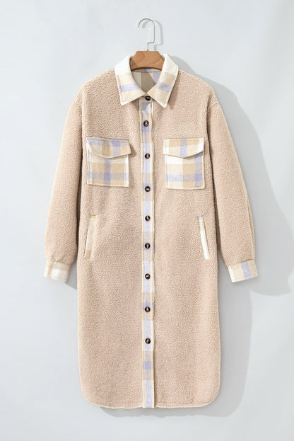 Avery | Plaid Patchwork Sherpa Coat