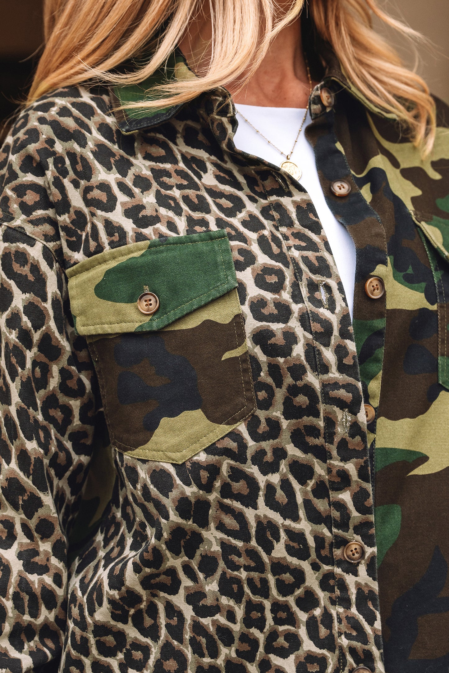 Marissa | Leopard & Camo Patchwork Oversize Shacket