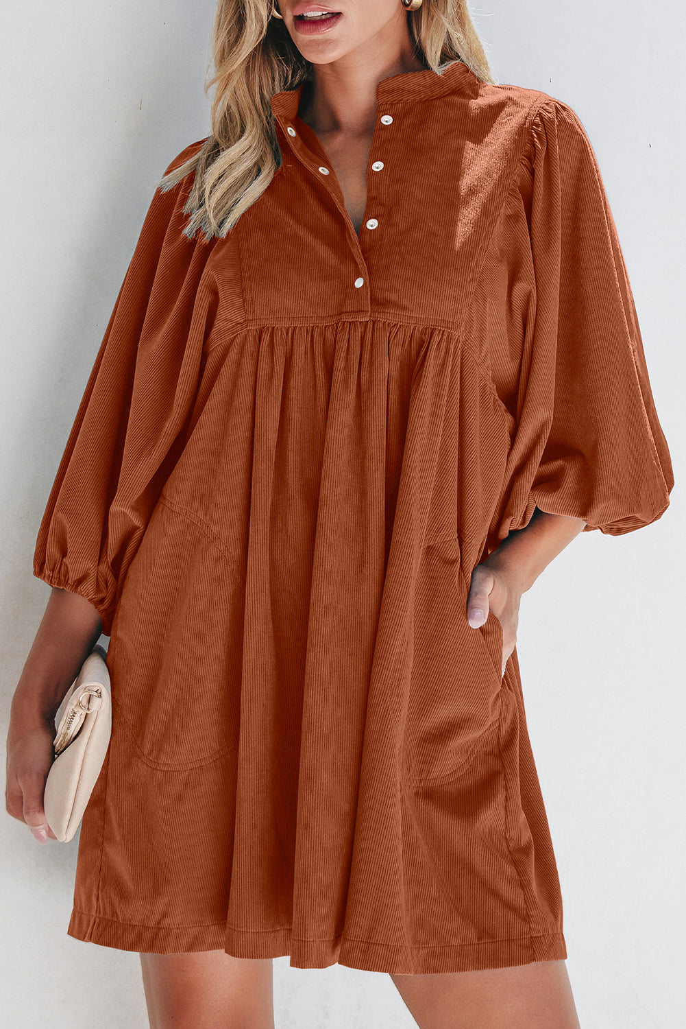 Minna | Corduroy Empire Waist Dress
