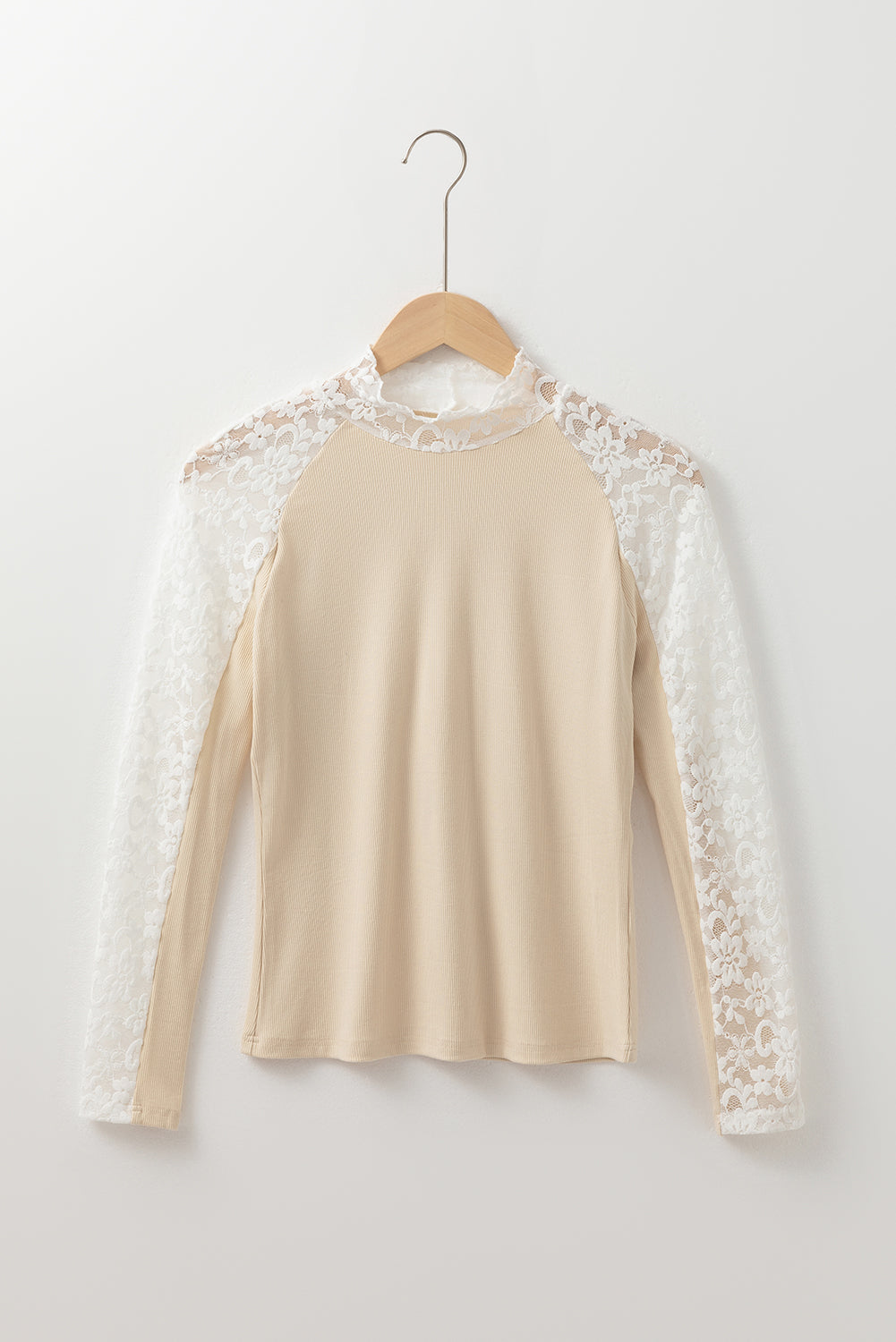 Selena | Floral Lace High-Neck Slim Top