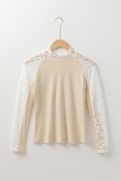 Selena | Floral Lace High-Neck Slim Top