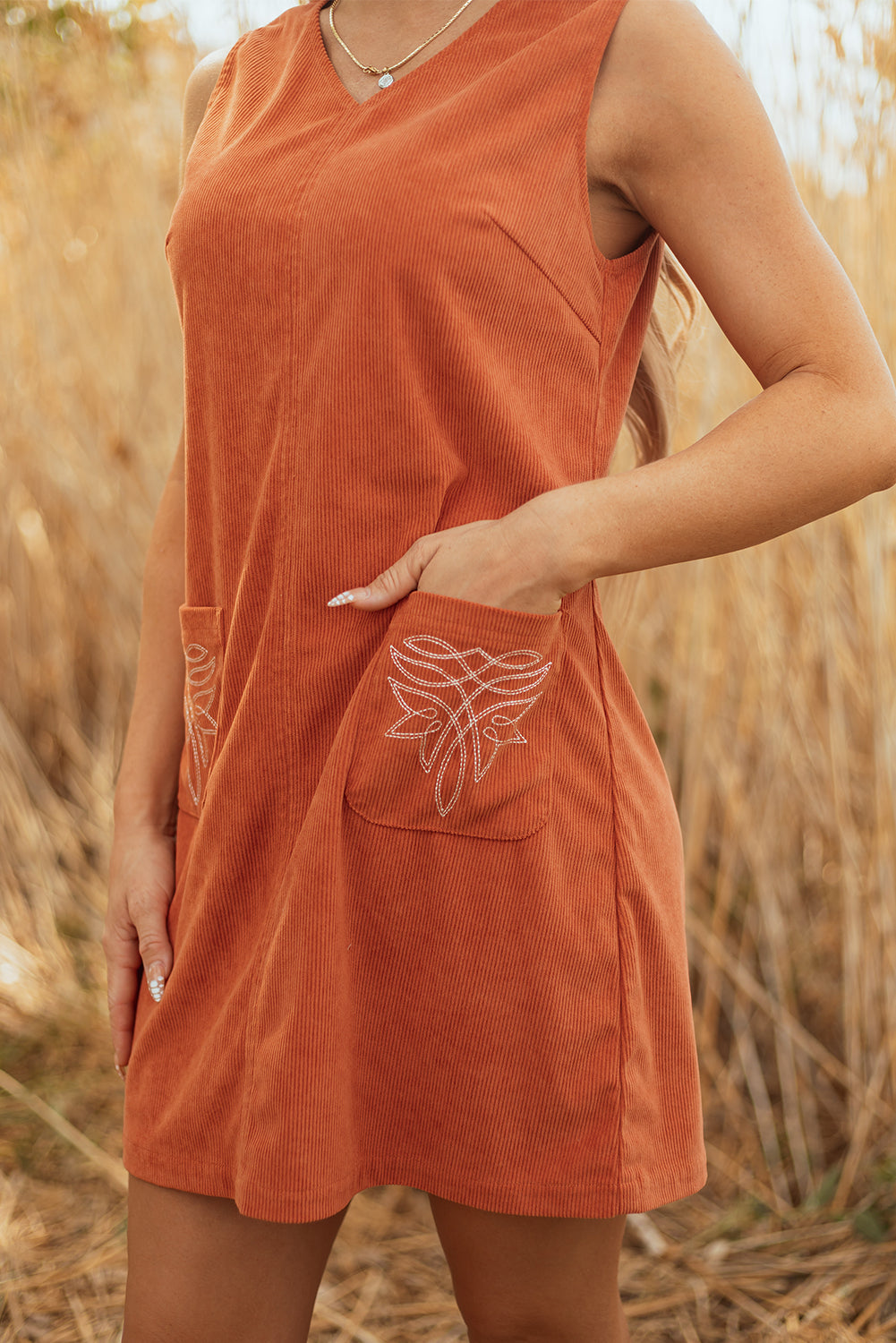 Emma | Retro Corduroy Shift Dress