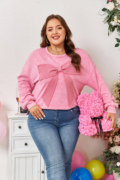 Cassy | Plus Size Mineral Wash Waffle Sweatshirt