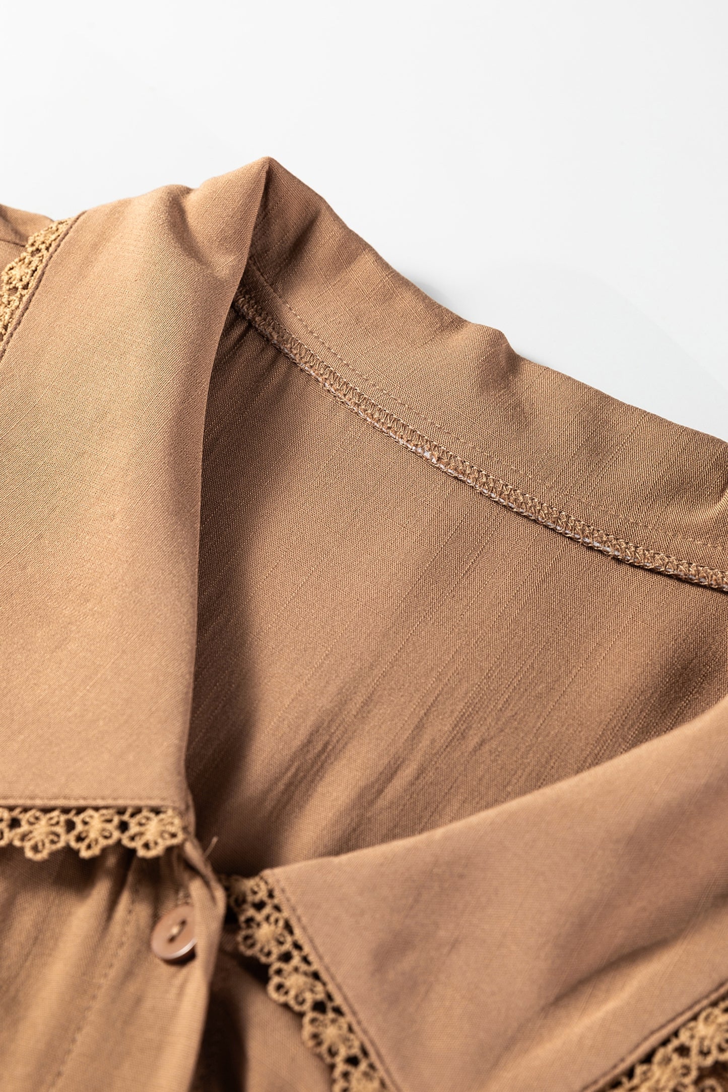 Carmela | Peter Pan Lace Trim Shirt Dress