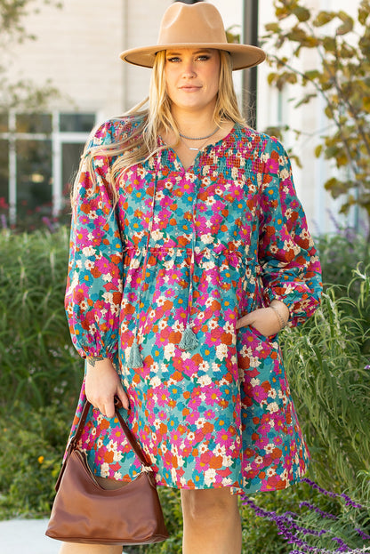 Jeanette | Floral Ruffle Plus Dress