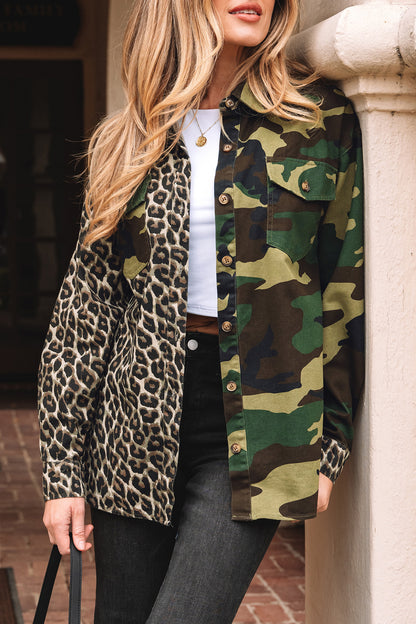 Marissa | Leopard & Camo Patchwork Oversize Shacket