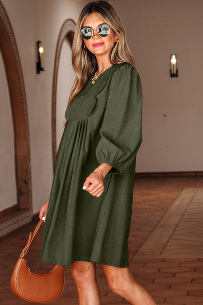 Aliyah | Corduroy Pleated Mini Dress