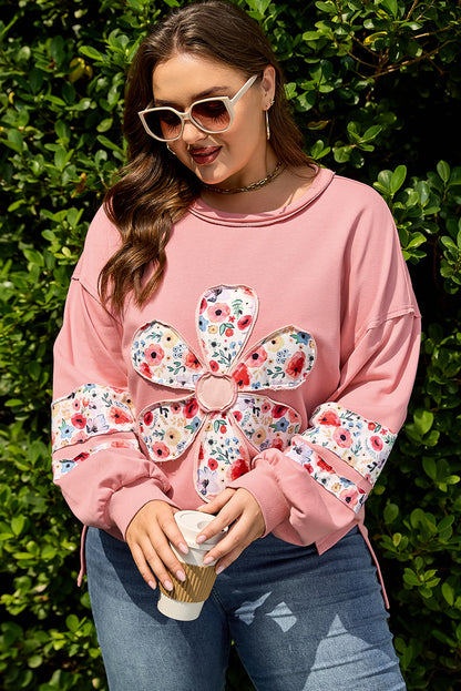 Colette | Plus Size Floral Applique Sweatshirt