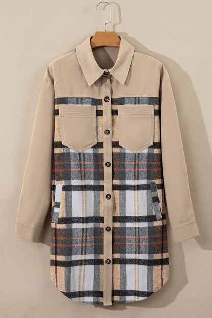 Ewa | Plaid Patchwork Shirt Dress