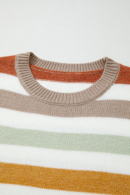 Cassandra | Plus Size Striped Colorblock Sweater