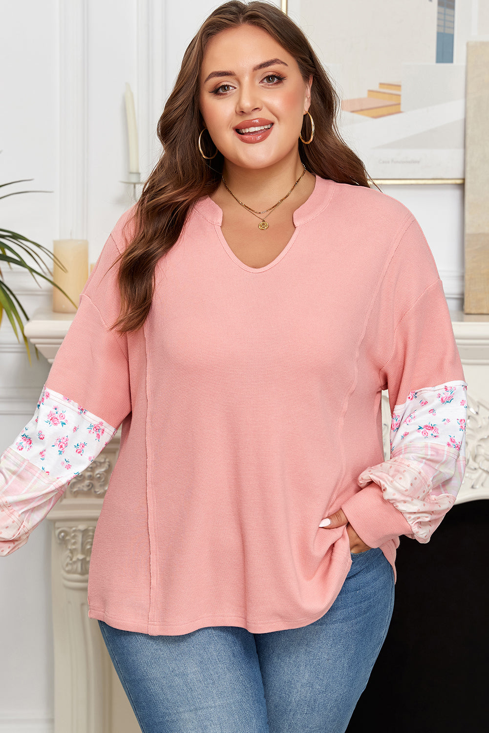 Raven | Plus Size Floral Patchwork Jumper
