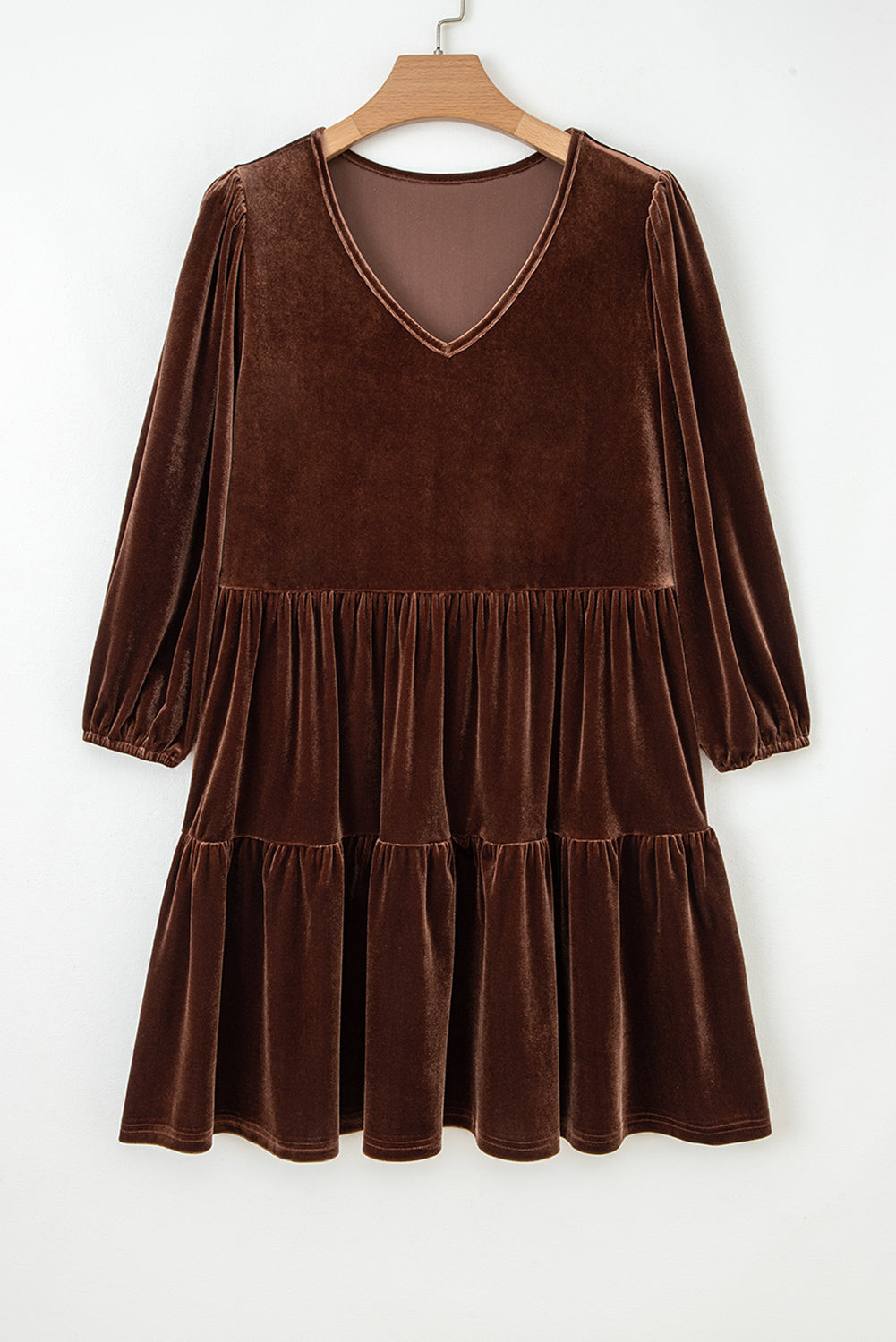 Maya | Velvet V-Neck Tiered Dress