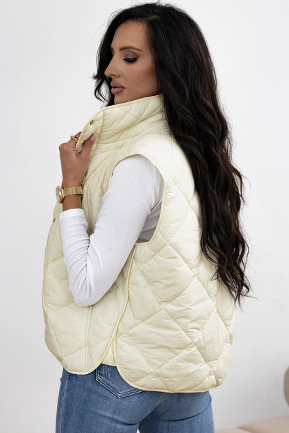 Barbara | Quilted High-Neck Vest Coat