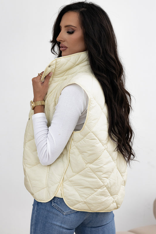 Barbara | Quilted High-Neck Vest Coat