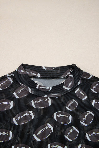 Celeste | Game Day Rugby Mesh Sheer Top