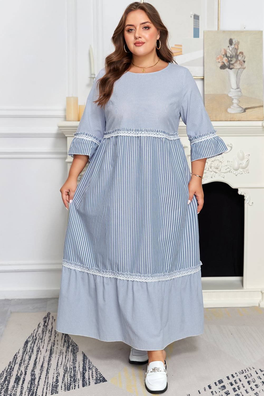 Heidy | Plus Size Striped Maxi Dress