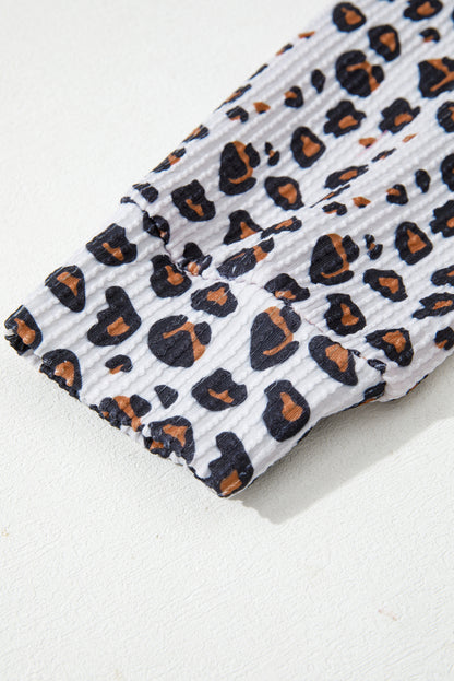 Courtney | Leopard Patchwork Ribbed Shirt Jacket