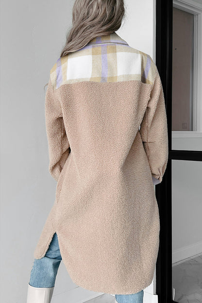Avery | Plaid Patchwork Sherpa Coat
