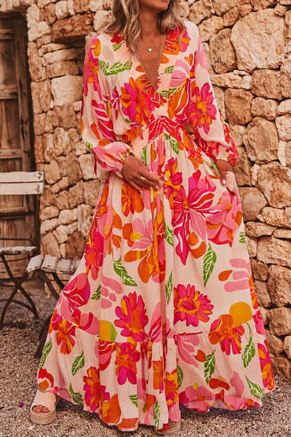 Isla | Floral V-Neck Maxi Dress