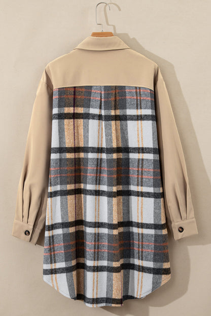 Ewa | Plaid Patchwork Shirt Dress