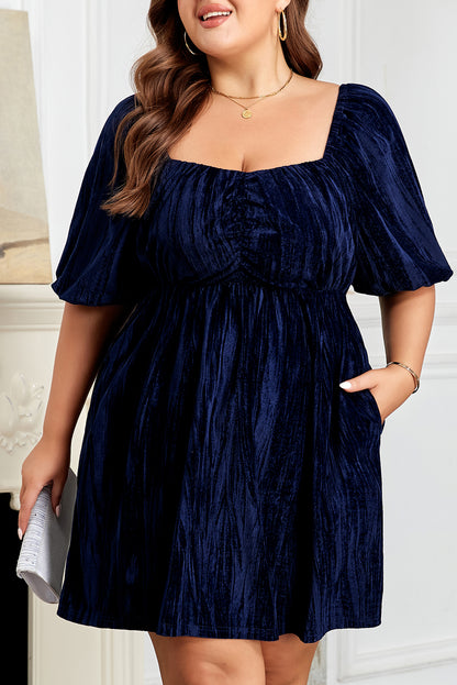 Rianne | Plus Size Velvet Square Neck Dress