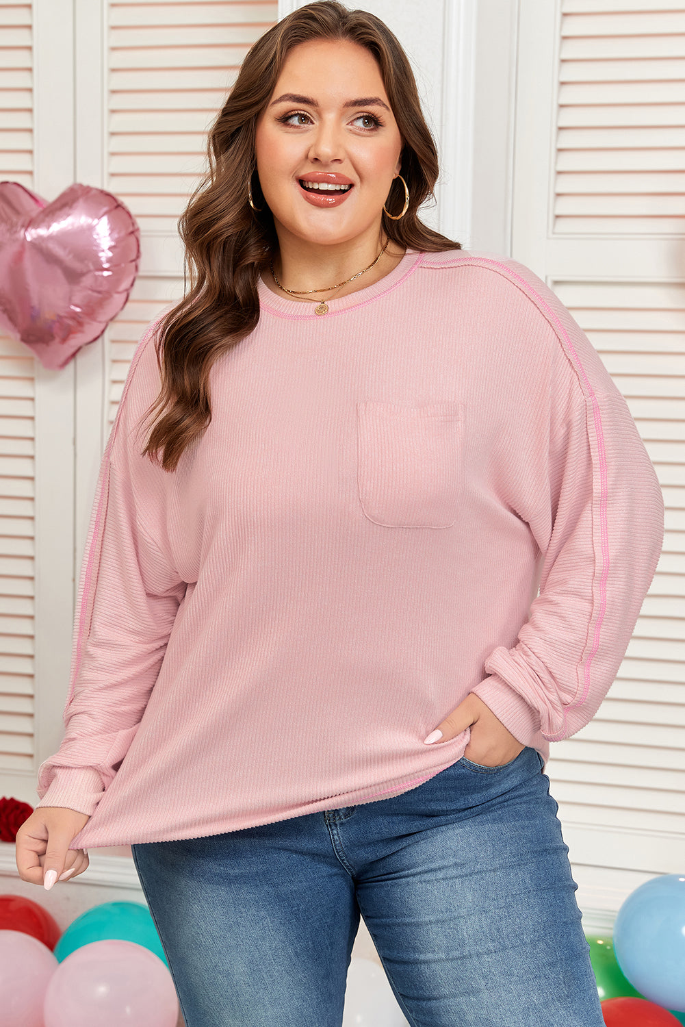 Michelle | Plus Size Ribbed Knit Pullover