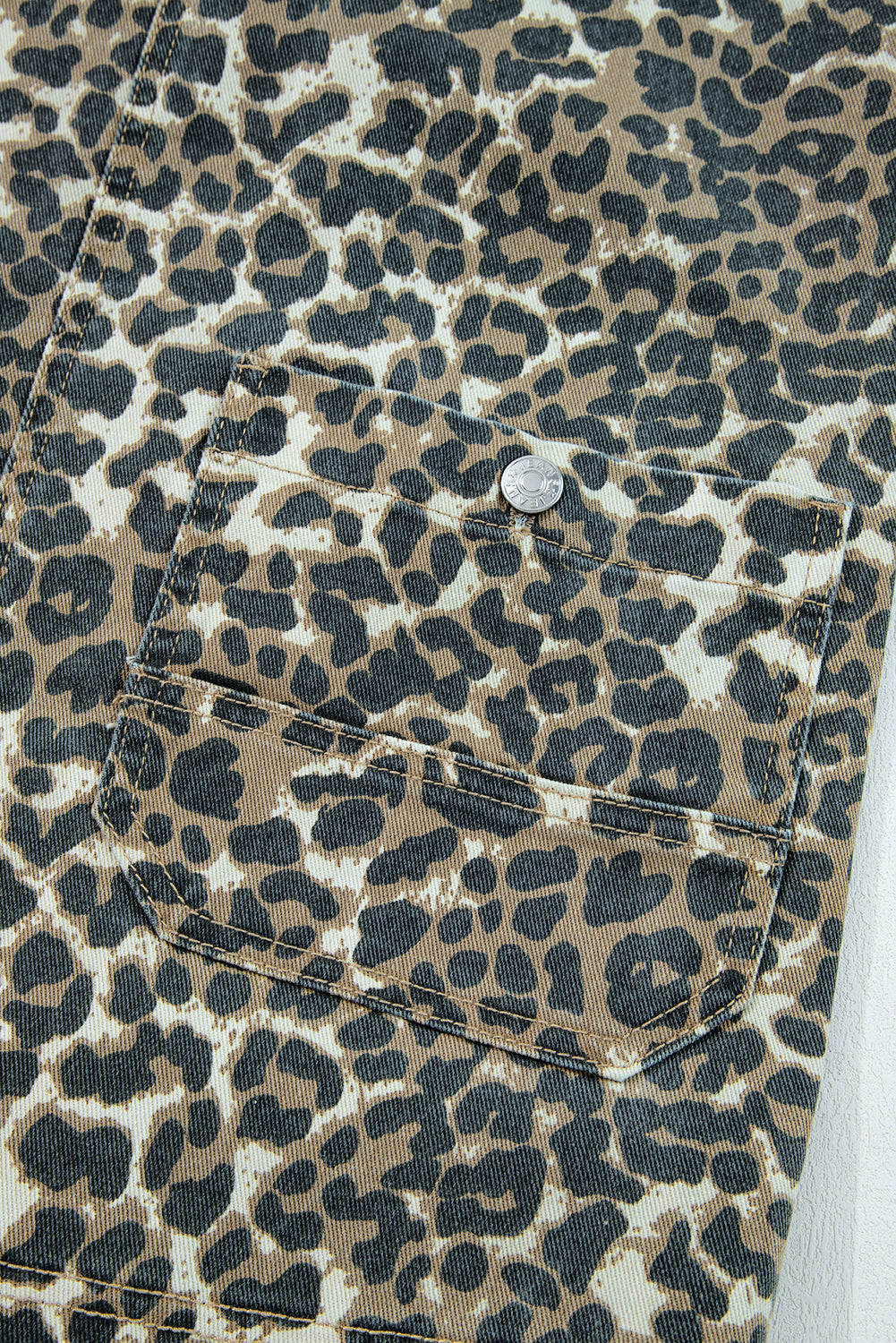 Zara | Leopard Print Denim Dress