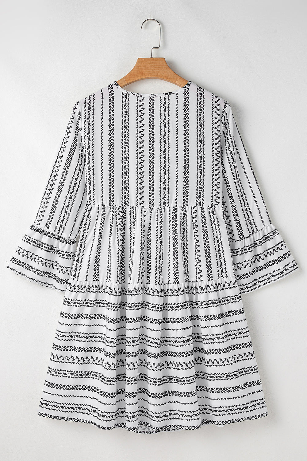 Sienna | Striped V-Neck Bell Sleeve Dress
